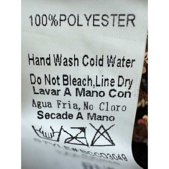 Banjul Womens Sequin Cap Sleeve Mini Dress Small Black Gold White - Picture 3 of 16